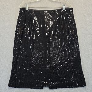 Jackie Jon NY Black Sequin Mini Skirt Size 14 – Holiday Party / Cocktail